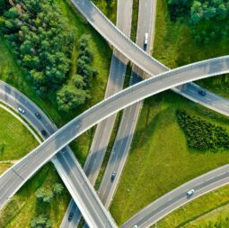 Aerial,View,Of,A,Road,Intersection,In,The,City,Of