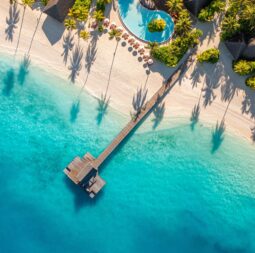 Best,Tranquility,Maldives,Island,,Luxury,Swimming,Pool,Resort,Aerial,View.